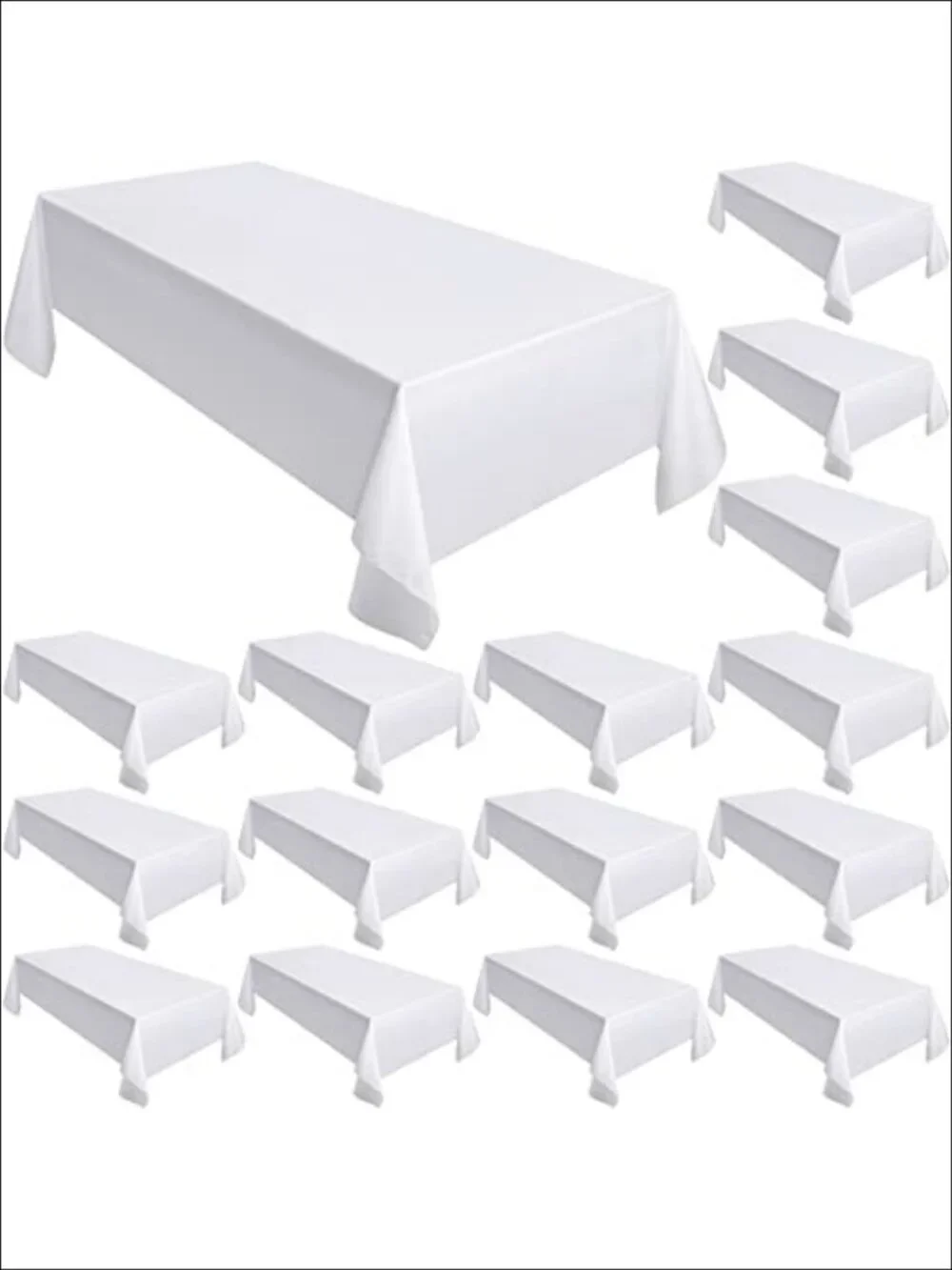 18 Pack Rectangle Tablecloths 58x102 Polyester Satin for 6ft Tables